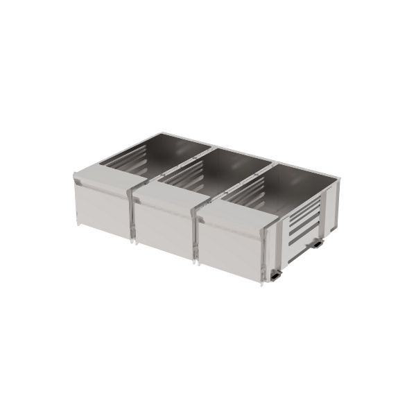 Rieber varithek® EST 3x1/1 - ohne Steckdose, Edelstahl, 91050213