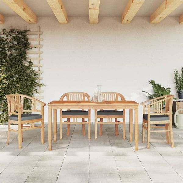 vidaXL 5-teilig Garten-Essgruppe Massivholz Teak, 3155771
