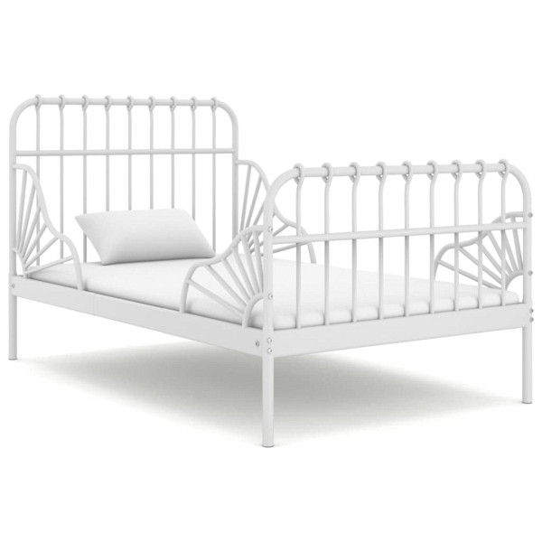 vidaXL Ausziehbett Weiß Metall 80x130/200 cm, 324741, 8720286195437