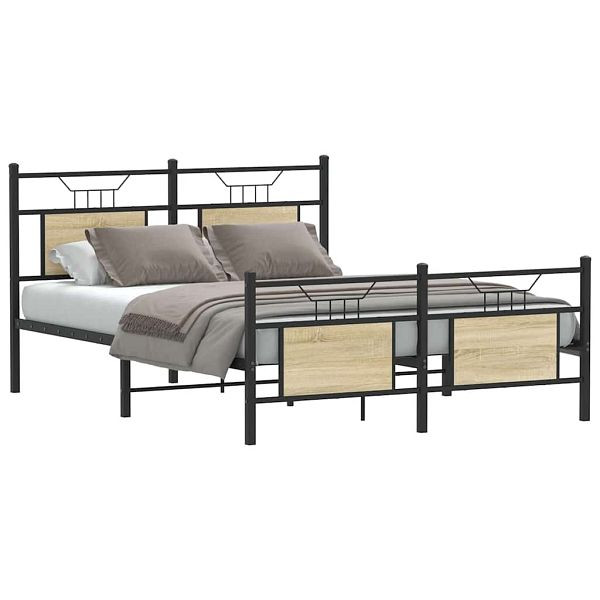 vidaXL Bettgestell ohne Matratze Sonoma-Eiche 140x200 cm Holzwerkstoff, 4106811