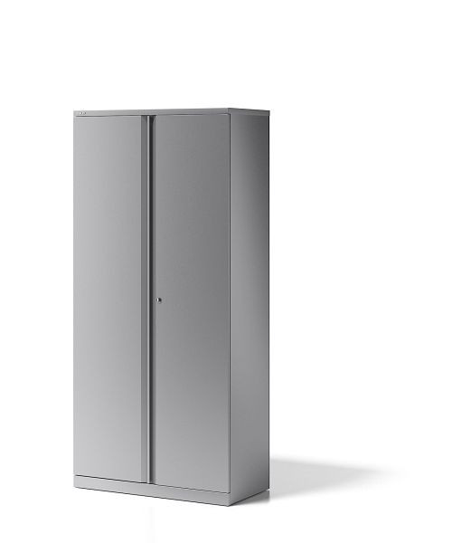 Bisley Flügeltürenschrank Essentials, mit 4 Fachböden für 5 Ordnerhöhen, silber, YECB09194S355