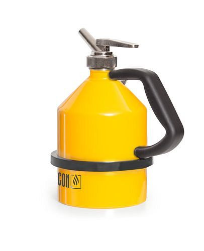 FALCON Sicherheitskanne aus Stahl, mit Feindosierhahn, 2 Liter Volumen, G1 1/4" Gewinde, gelb, 188952
