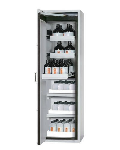 asecos Feuerbeständiger Gefahrstoffschrank Edition mit Auszügen, Wannenböden, Bodenwanne, grau, 224703