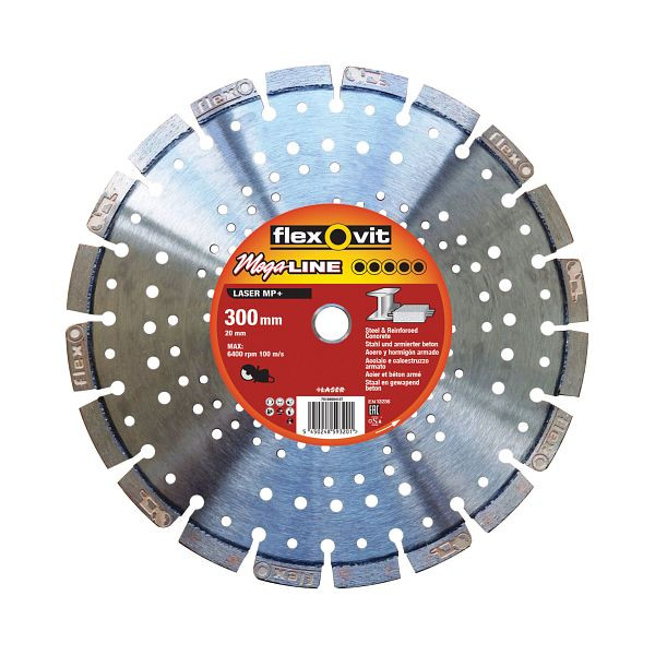 Flexovit Diamanttrennscheibe LASER MP+, Durchmesser: 300 mm, Holmbohrung: 20 mm, 70184694157