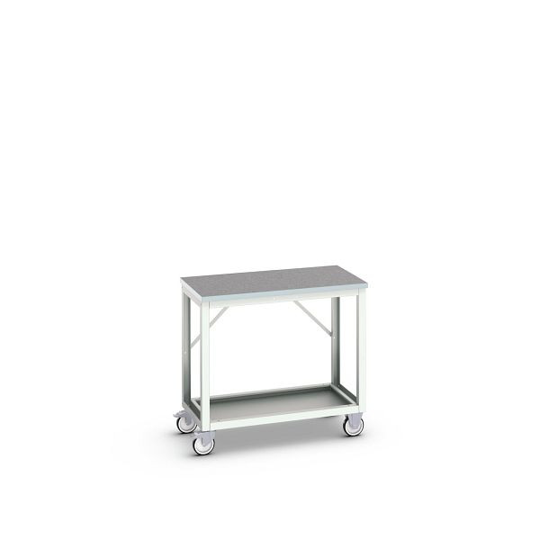 bott verso mobile Werkbank (Linoleum-Platte) mit Querstrebenset und Ablageboden, BxTxH: 1000 x 600 x 930 mm, 16922103.16