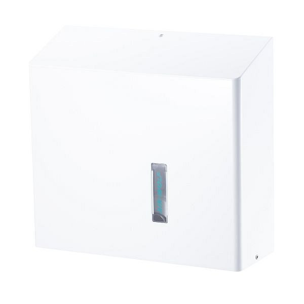 Air Wolf Duplex-Rollenspender, Serie Omega, H x B x T: 350 x 377 x 133 mm, Edelstahl weiß, 29-438