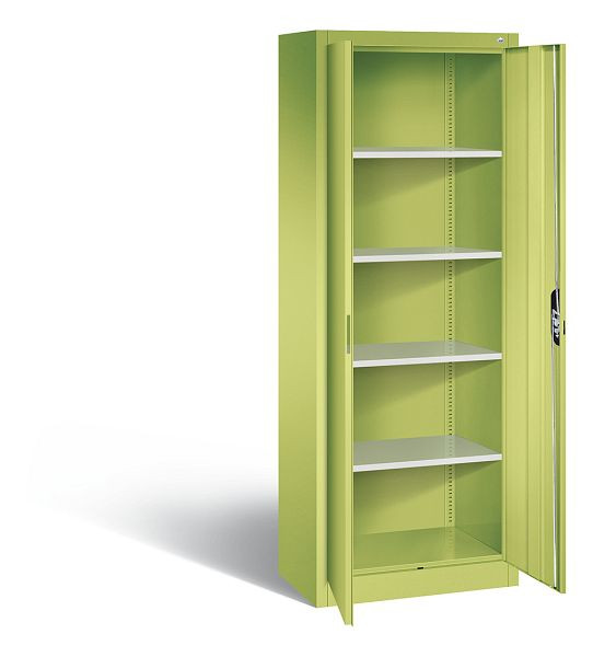 C+P Büroschrank Acurado, H1950xB700xT400mm, Farbe: Viridingrün / Viridingrün, Muldengriff, 5 OH, 9236-000 S10506