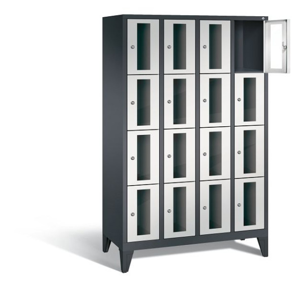 C+P Schließfachschrank Classic, H1850xB1190xT500mm, Farbe: Schwarzgrau / Lichtgrau, 8010A404 S10013