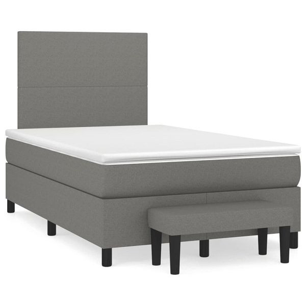 vidaXL Boxspringbett mit Matratze Dunkelbraun 120x190 cm Stoff, 3270344