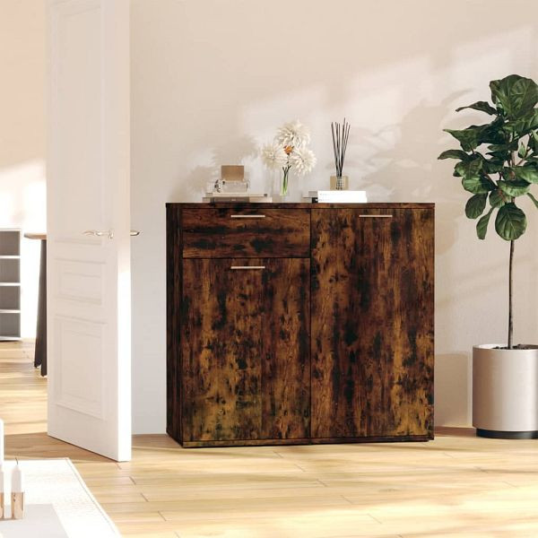 vidaXL Sideboard Räuchereiche 80x36x75 cm Holzwerkstoff, 815489