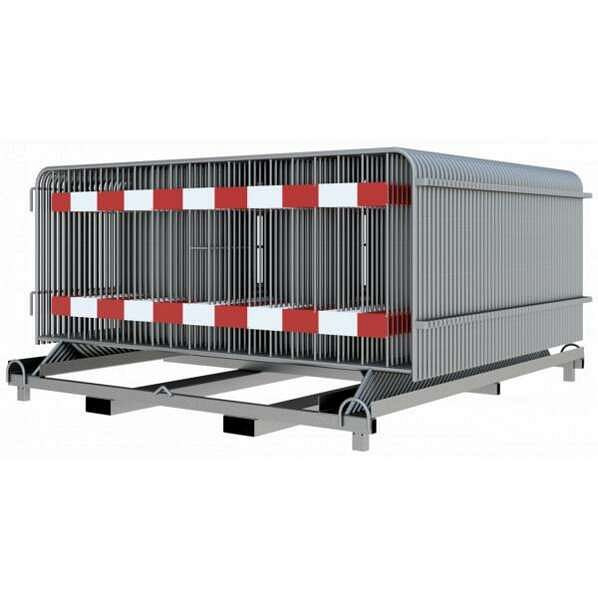 Schake Absperrgitter SET bestehend aus: 50x Absperrgitter 2,50 mx 1,10 m, mit zwei Tastleisten, rot / weiß, RA1/A, 1x Stapelpalette, 419_020E-SET50