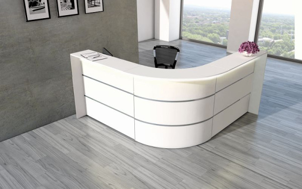 Kerkmann Bari Winkeltheke, B 2350 mm x T 2350 mm x H 1120 mm, Farbe: weiß, (Montage), 21354410-1