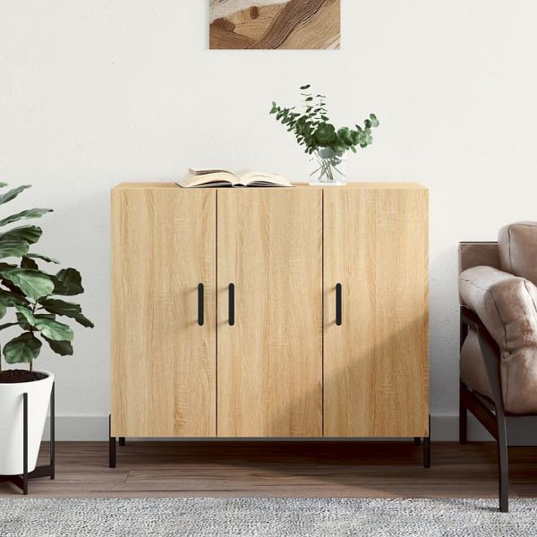 vidaXL Sideboard Sonoma-Eiche 90x34x80 cm Holzwerkstoff, 828119