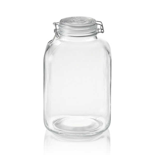 WAS Vorratsglas XL, 5 L, Ø 9 cm, Höhe 28,5 cm, Glas, Edelstahl, Silikon, 1815500