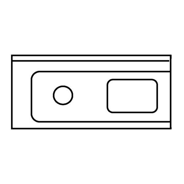 KBS Universal-Zulauftisch ohne Grundboden, 120cm Anbau links, Becken rechts, 20390012