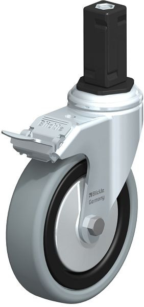 Blickle LKRA-VPA 126K-11-FI-FA-EV14 Apparate-Lenkrolle mit Expander & Feststeller, Vollgummi, Grau, 848389