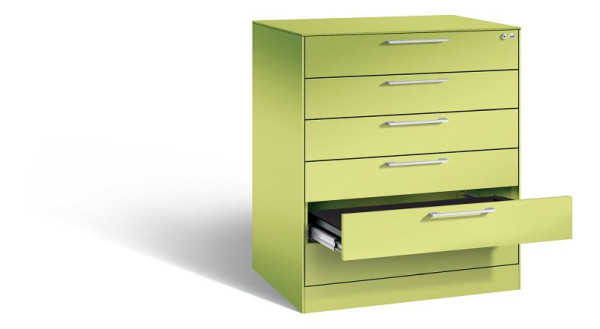 C+P Karteischrank Asisto, H1010xB800xT600mm, Farbe: Viridingrün / Viridingrün, Bügelgriff, 146243-624 S10020