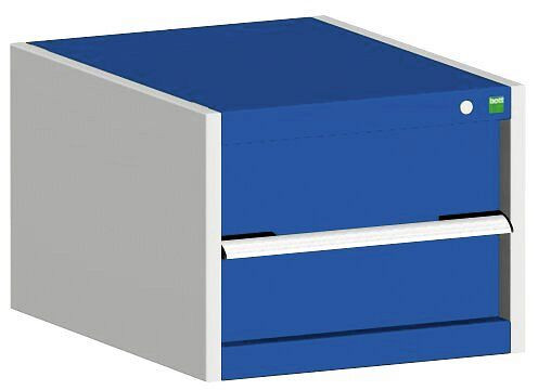 bott Schubladenschrank SL-554-1.1, mit 1 Schubladen VN, BxTxH: 525x525x400mm, RAL 7035/5010, Enzianblau, 40010126.11V
