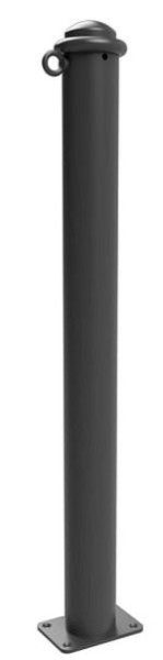 Schake Stilpoller Typ 481PB -ortsfest- zum Aufdübeln, Ø 82mm, mit Halbkugel, beschichtet RAL 7016, mit 1 Öse, 481PB+1