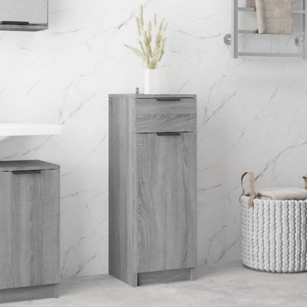 vidaXL Badschrank Grau Sonoma 32x34x90 cm Holzwerkstoff, 817058