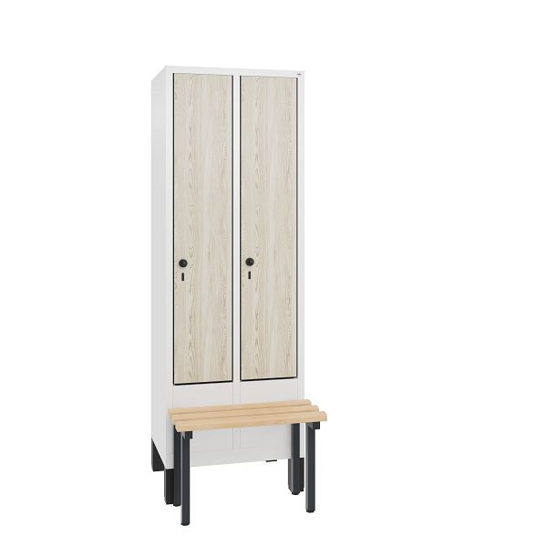 C+P Spind Evolo, 2 Abteile, H1850xB610xT815 mm, Weiß/MDF Esche, 48030-20 S10374