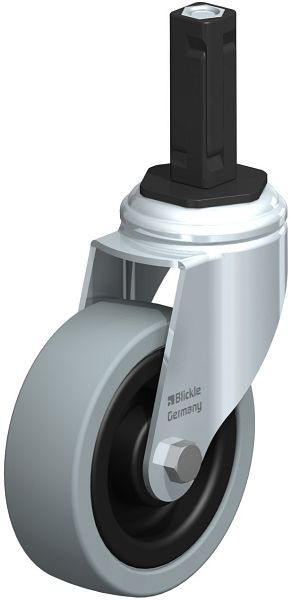 Blickle LKRA-VPA 101K-11-EV12 Apparate-Lenkrolle mit Expander, Vollgummi, Grau, 848240