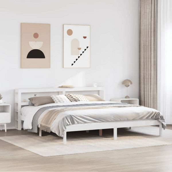 vidaXL Massivholzbett ohne Matratze Weiß 200x200 cm Kiefernholz, 3305731