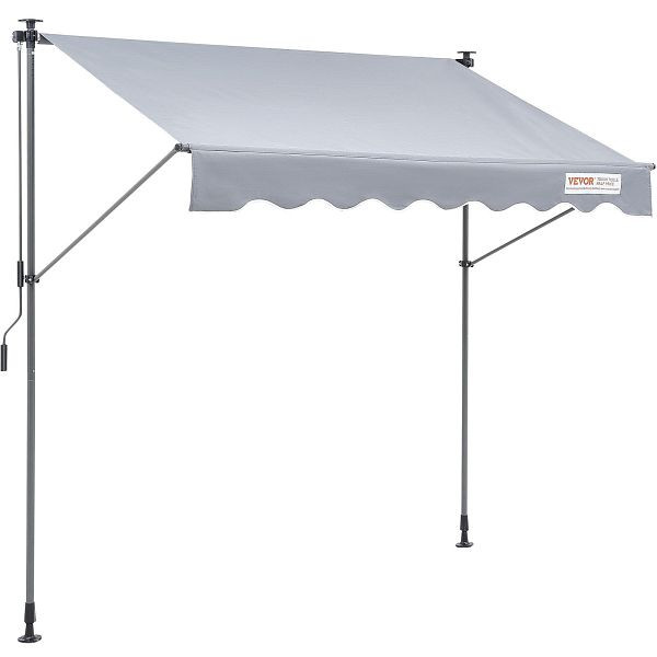 VEVOR Balkonmarkise 2x1,2m Gelenkarm höhenverstellbar von 2,2 bis 3,1m Einziehbar Stahl Aluminium 180G doppelseitige PU-Beschichtung, SSSZYPHSLZS7QYB12V0