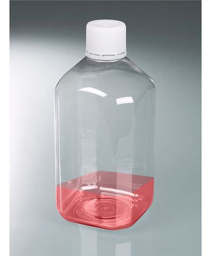 DENIOS Laborflaschen aus PET, steril, glasklar, mit Graduierung, 1000 ml, VE: 24 Stück, 281750