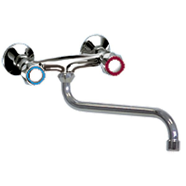 Gastro-Inox Duobloc Niedrigwandmodell 18mm (Ø) Wasserhahn 200mm, 402.205
