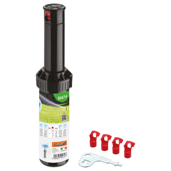 Claber Turbinen-Versenkregner, mittlere Wurfweite für unterirdische Bewässerung, VE: 12 Stück, CL904740000