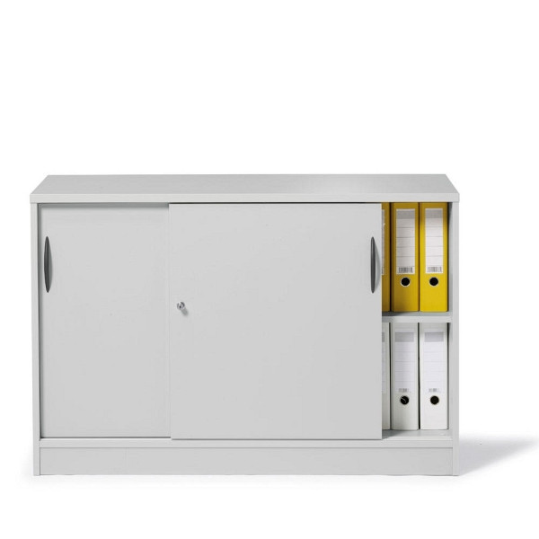 Deskin Schiebetürenschrank MULTI M, Dekor lichtgrau, B 1200 x H 805 x T 420 mm, 259001