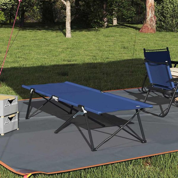 vidaXL Klapp Schlafbett fürs Camping 2 Stück Blau 206 x 76 x 74 cm, 42003168