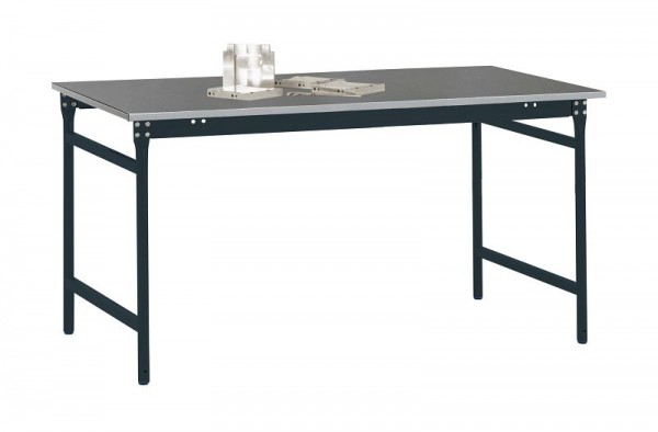 Manuflex Beistelltisch BASIS stationär mit Blechbelag-Platte in Anthrazit RAL 7016, BxTxH: 1000 x 800 x 780 mm, Anthrazit, BB3024.7016
