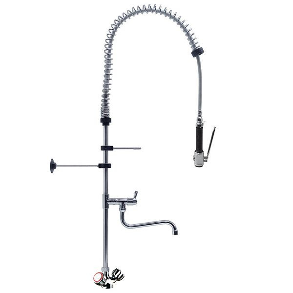 Gastro-Inox Monoblock-Vorspüldusche mit Drehreglern und einem Schwenkkran ausgestattet, 1200mm, High Performance, 402.107