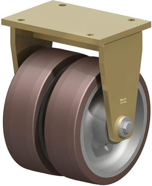 Blickle BSD-GB 304K Stahlgeschweißte Schwerlast-Doppel-Bockrolle, Blickle Besthane®, Braun, 742827