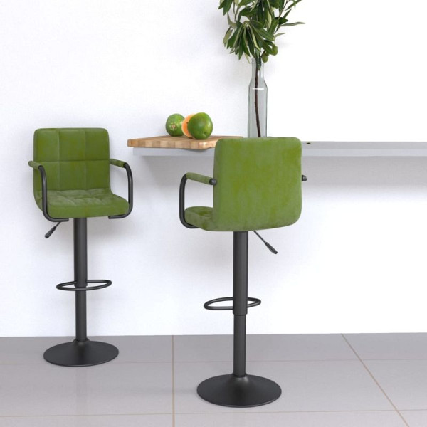 vidaXL Barhocker, VE: 2 Stück, Hellgrün Samt, 334661, 8720286530412