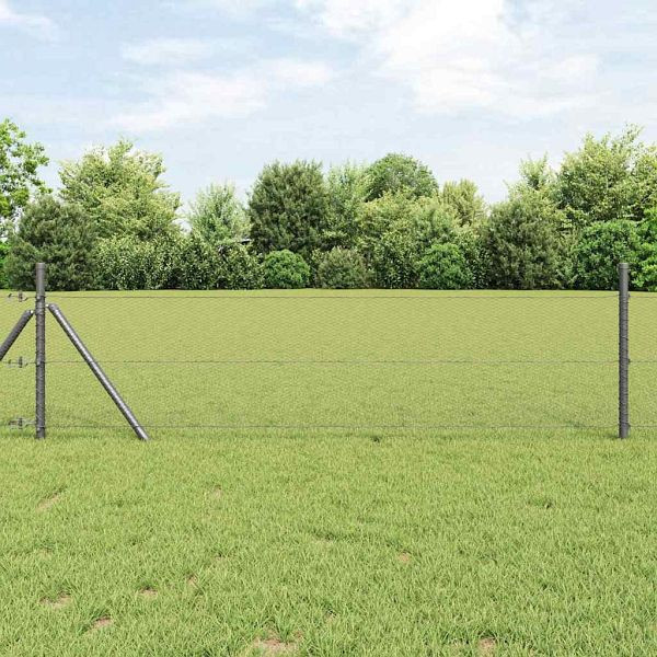 vidaXL Hexagonzaun Grau 0,6 x 100 m Stahl, 42005597