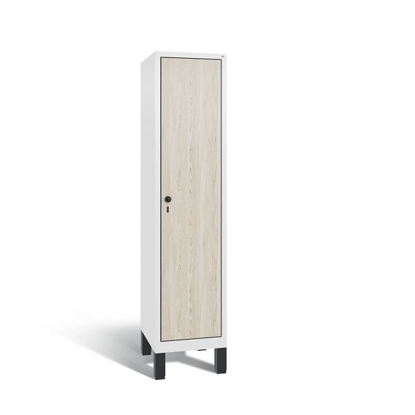 C+P Spind Evolo, 1 Abteil, H1850xB420xT500 mm, Weiß/HPL Esche, 48010-12 S10262