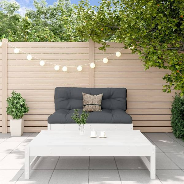 vidaXL 2-teilig Garten-Lounge-Set Weiß Massivholz Kiefer, 3186586