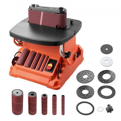 VEVOR Oszillierender Spindelschleifer, 2000 U/min, 16 mm Hub, 5 Hülsen (12,7–50,8 mm), 610x98 mm Band, Holzbearbeitung, ZZSGJTSZZSD2OC7KR001V2
