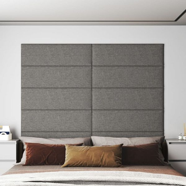 vidaXL Wandpaneele 12 Stück Hellgrau 90x30 cm Stoff 3,24 m², 343901