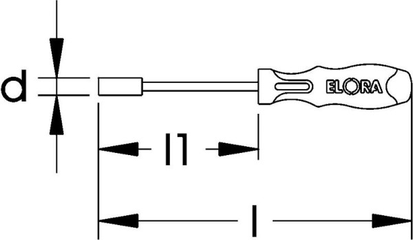 ELORA Sechskant-Steckschlüssel, kurz, 215-9 mm, 0215000097000