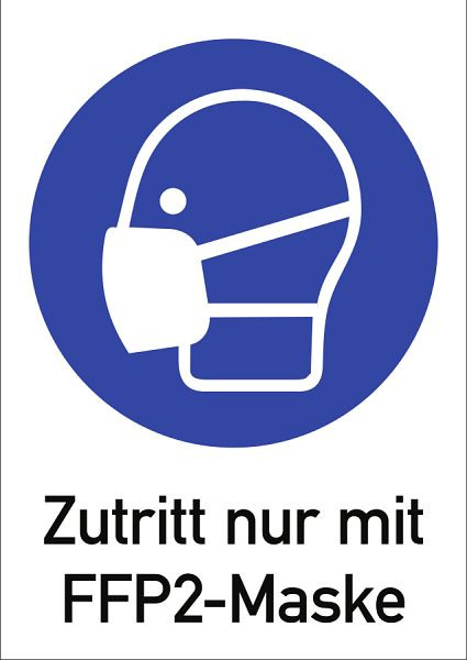 Moedel Zutritt nur mit FFP2-Maske, Kombischild, Folie, 210x297 mm, 104640