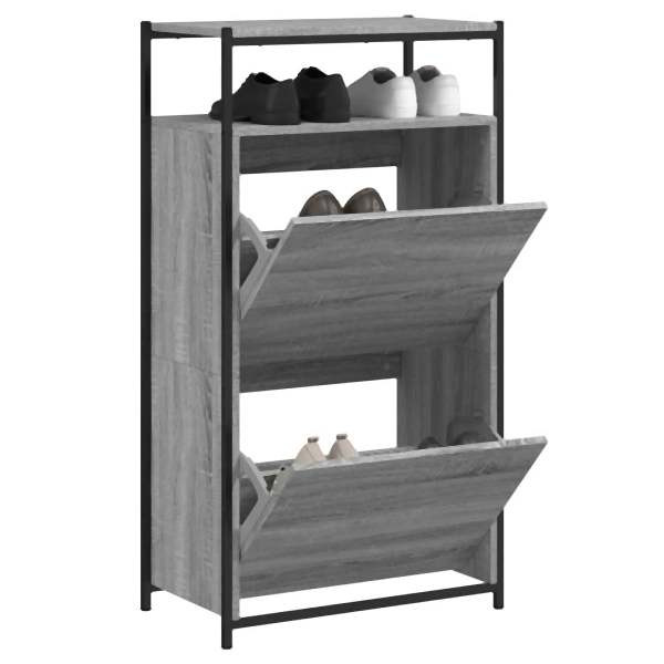 vidaXL Schuhschrank Grau Sonoma 60x34x112 cm Holzwerkstoff, 840032