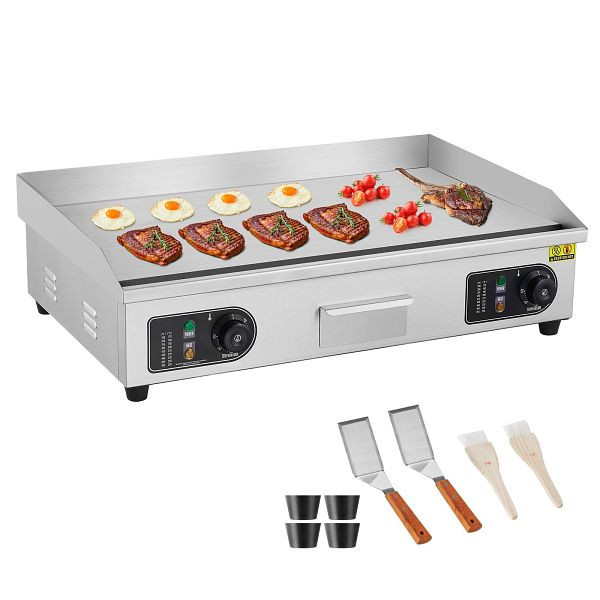 VEVOR 4400W Elektro Grillplatte Glatt Kommerziell Eisen Gastrogrill Küche, SYKDBLQP10MM0D13GV2