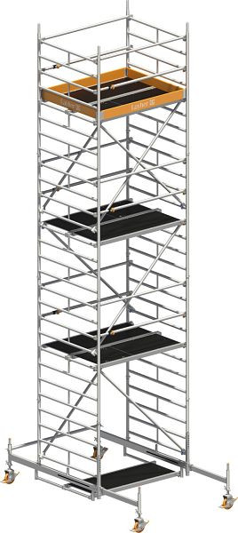 Layher Gerüst Uni Kompakt P2 mit Uni Telegeländer, Max. Plattformhöhe: 6,38 m, 1415006