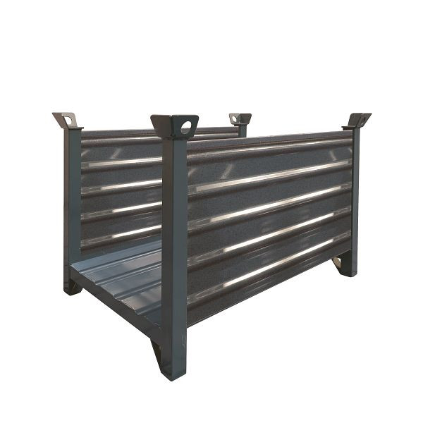 Eichinger Industrie Lagergestell mit Wänden auf der Längsseite, 2000 kg, LxBxH 1000x800x750 mm, anthrazitgrau, 13250100000096