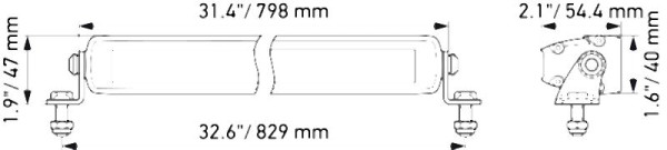 HELLA LED-Fernscheinwerfer - Black Magic Slim Lightbar 32" - 12/24V - 9000lm - schlank - Anbau - ECE-R10 - Kabel: 2000mm - offene Kabelenden, 1FJ 358 176-311
