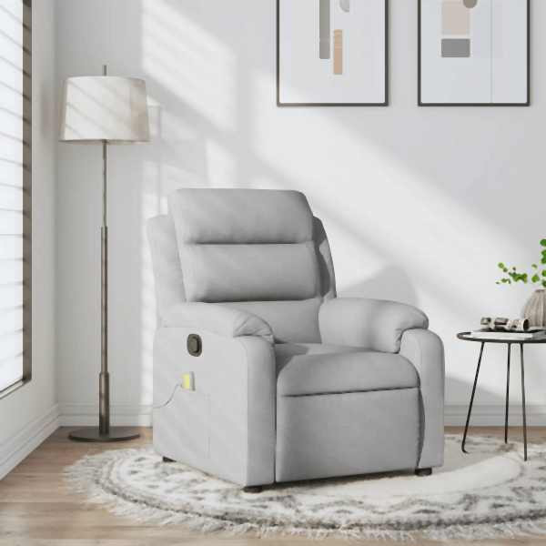 vidaXL Massagesessel Hellgrau Stoff, Füllung: Schaumstoff, 373474